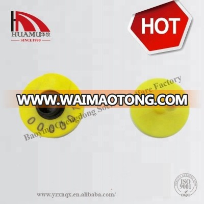 RFID animal ear tag for sheep 30 mm with 125KHZ ISO11784/5 FDX-B yellow ear tag     125khz rfid tags